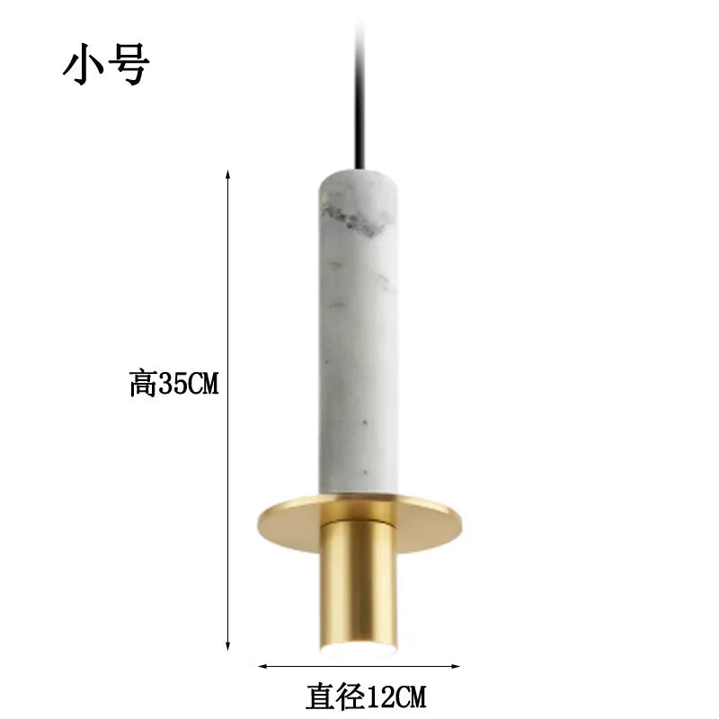 Afralia™ Small Chandelier Art Marble Terrazzo Single Head Pendant Light