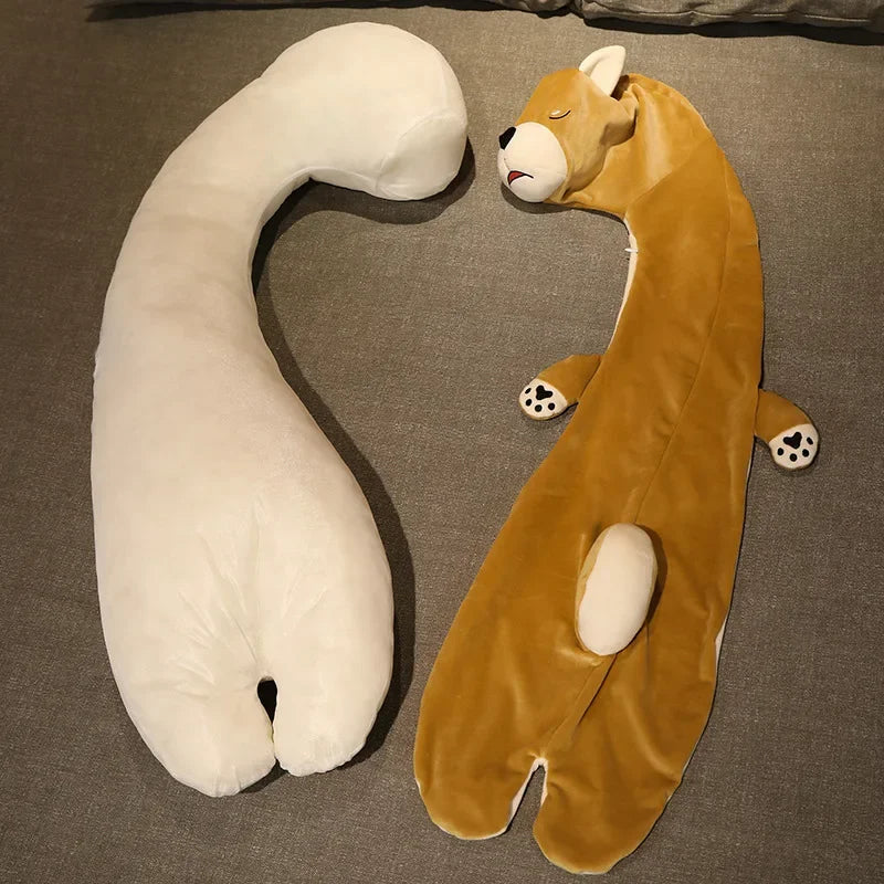 Afralia™ Cartoon Animal Side Sleeping Body Pillow - Soft, Fluffy, Lovely Throw Pillow