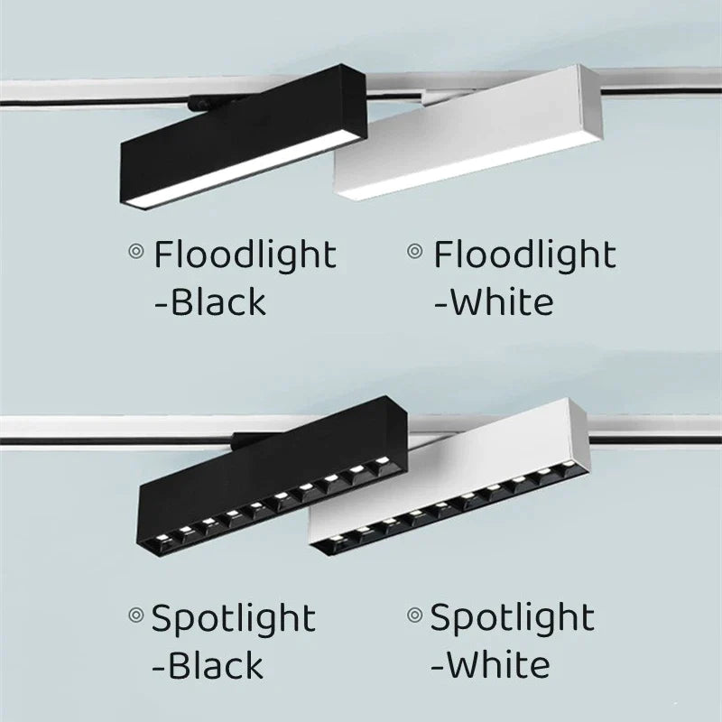 Afralia™ LED Track Light 10/20W COB Adjustable Grille Spot Lamp Linear Fill Rail Lighting