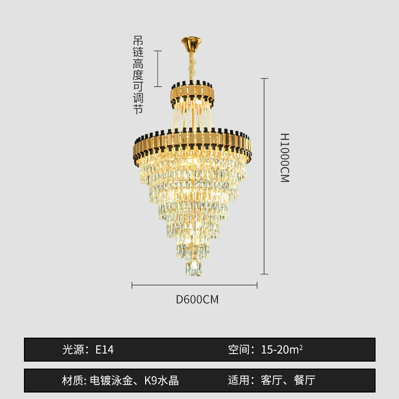 Afralia™ Crystal Chandelier for Duplex Villa Hotel Club Banquet Hall Engineering Lighting