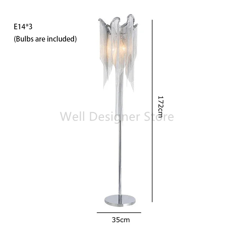 Afralia™ Modern Luxury Tassel Chandelier with E14 Base Aluminum Lamp for Indoor Decor