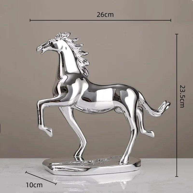 Afralia™ Lucky Horse Resin Home Decoration Sculpture