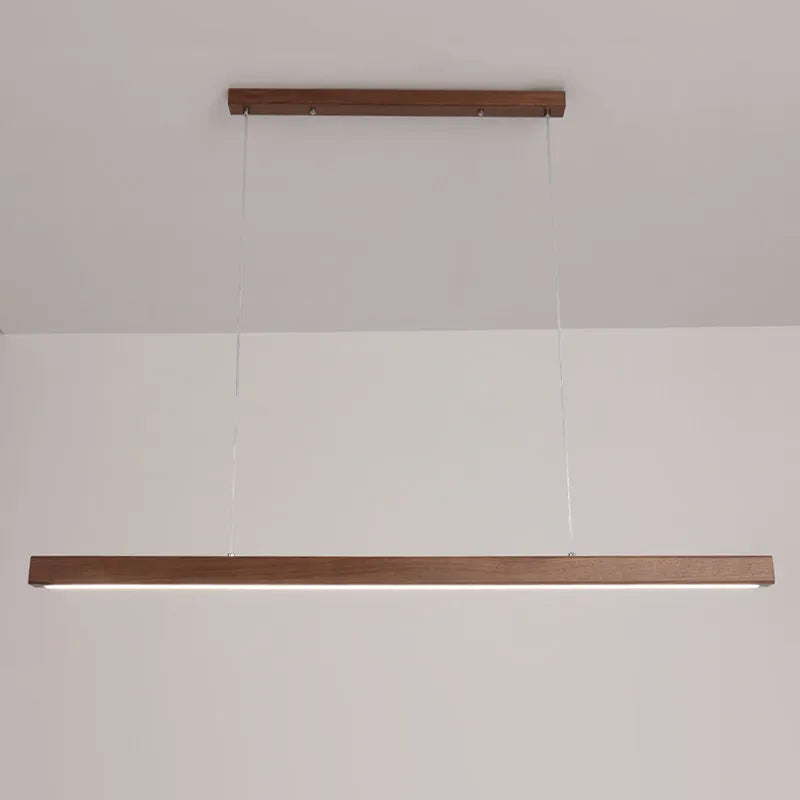 Afralia™ Dimmable Wooden Pendant Lamp: Long Strip Minimalist Hanging Indoor Lighting