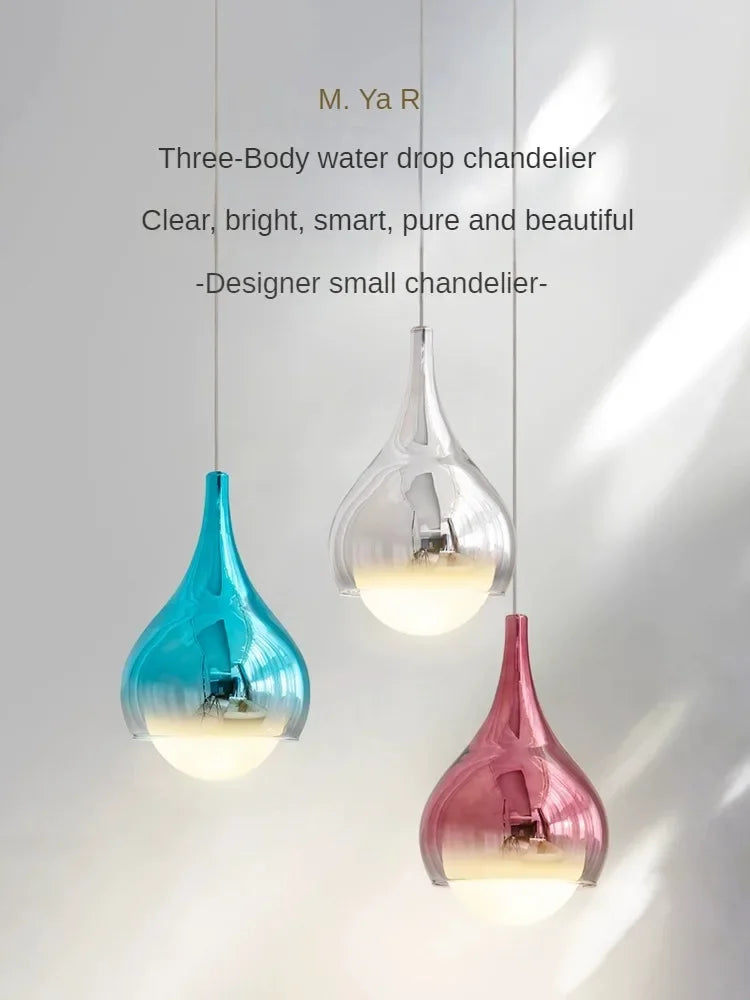 Afralia™ Water Droplet LED Bedside Chandelier: Modern Nordic Luxury Pendant Light