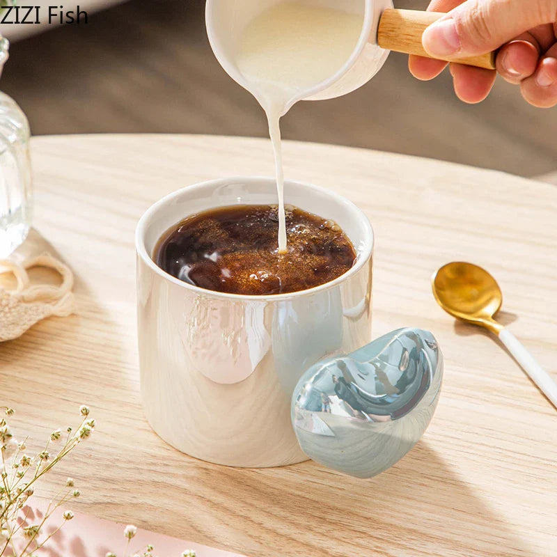 Afralia™ Love Heart Ceramic Mugs 330ml Dining Coffee Tea Cup Juice Container
