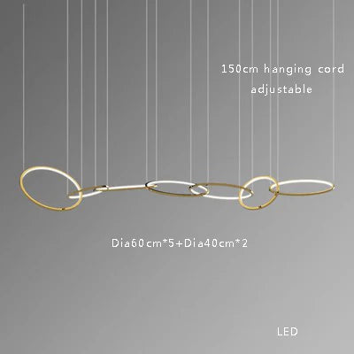 Afralia™ Gold Stainless Steel Circles Pendant Lights for Dining Room Home Decor