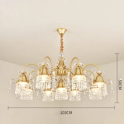 Afralia™ Iron Crystal Chandelier: Retro & Creative Lighting for Living Room, Bedroom, Dining Room