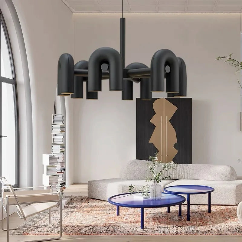 Afralia™ U-Shaped LED Chandelier: Nordic Art Style for Home & Office