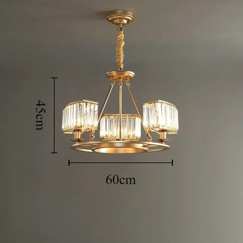 Afralia™ Crystal Pendant Chandelier Light for Living Room Hall Dining Bedroom