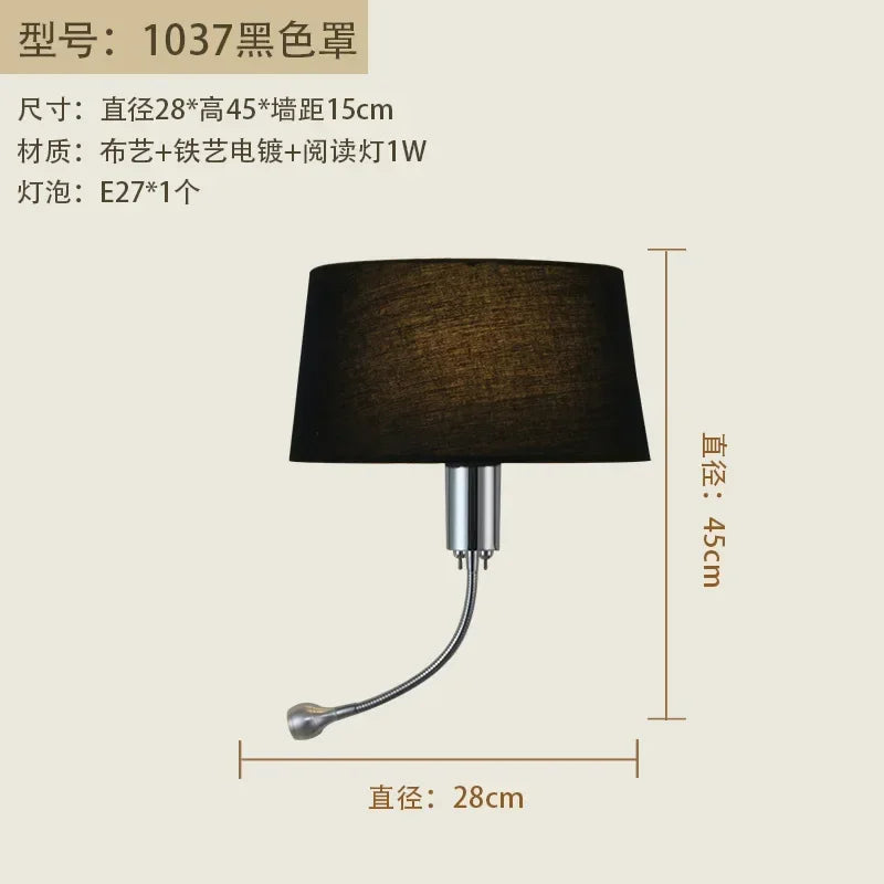 Afralia™ Elegant Fabric Wall Lamp for Bedside Reading in Modern Nordic Style