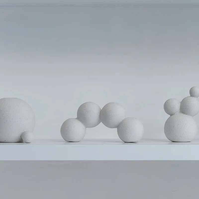 Afralia™ Geometric Ceramic Handicraft Sculpture: Abstract Circular Desktop Ornament for Home Decor