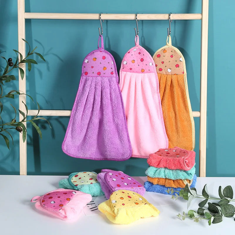 Afralia™ Coral Velvet Hand Towel: Absorbent Cleaning Tool for Home Kitchen & Bathroom