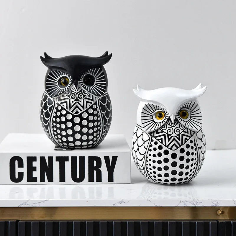 Afralia™ Owl Resin Statue Decoration for Home Office Living Room Desktop Decor