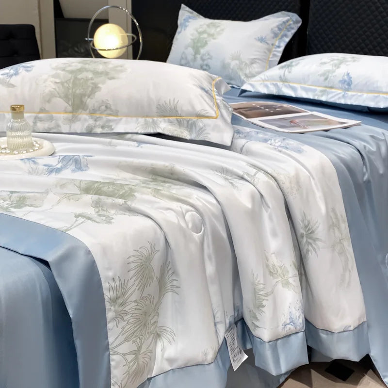 Afralia™ Silky Washed Summer Quilt - Skin-Friendly & Breathable Light Luxury Comforter