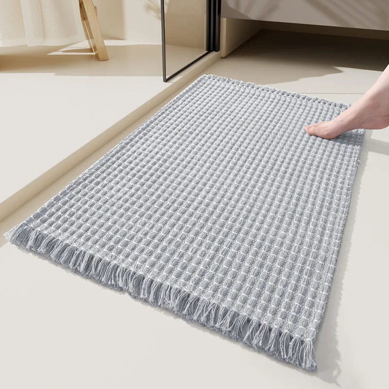 Afralia™ Woven Entryway Runner with Tassels and Non-Shedding Washable Pile