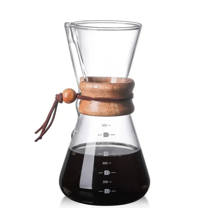 Afralia™ Stainless Steel Glass Filter Coffee Maker Espresso Machine Tea Pot Set