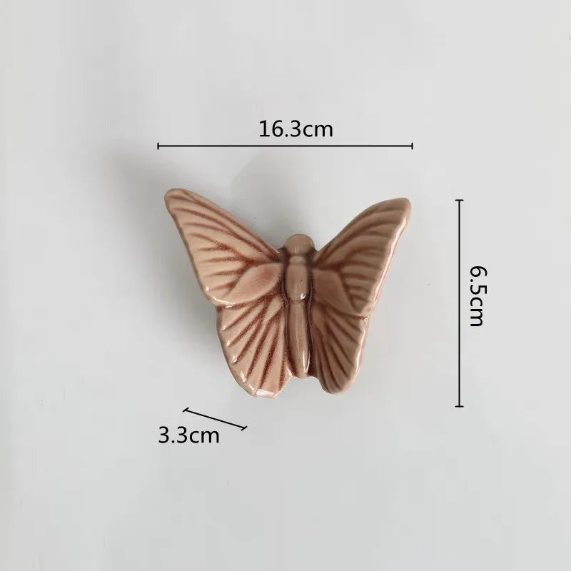 Afralia™ Ceramic Butterfly Wall Decor - 3D Papilionid Aesthetic Hanging Art