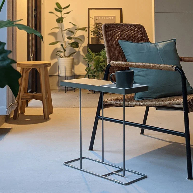 Afralia™ Nordic Side Table - Minimalist Living Room Accent Desk with Magazine Storage Shelf
