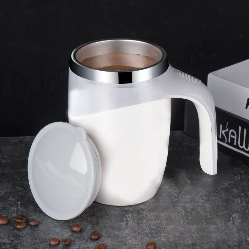 Afralia™ Smart Stainless Steel Magnetic Stirring Coffee Mug - Travel & Office Blender
