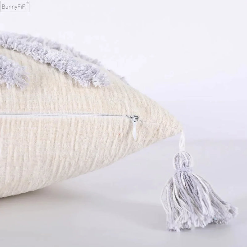 Afralia™ Tufted Chenille Pillow Case: Boho Macrame Cushion Cover for Home Decor