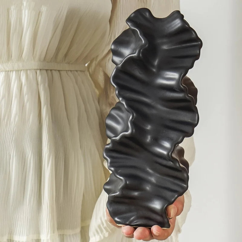 Afralia™ Ceramic Vase for Home Decor, Irregular Patterns, Handcrafted Flower Arrangement Accessory