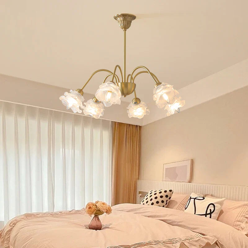 Afralia™ Elegant Flower Chandelier - Modern Retro Medieval Style for Living Room Dining Bedroom