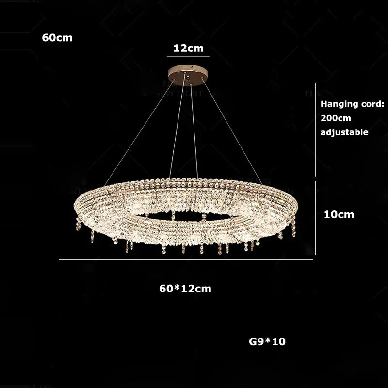 Afralia™ Luxury Crystal Chandelier: Modern LED Ceiling Light Fixture for Duplex Villa, Dimmable