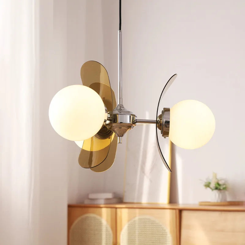 Afralia™ Phosphorescent Glass Ball Chandelier: Modern Bauhaus Design LED Pendant Lamp