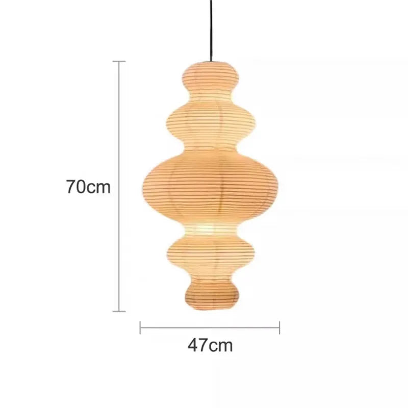 Akari Paper Pendant Lamp by Afralia™ - Noguchi Style Chandelier for Living Room & Bedroom