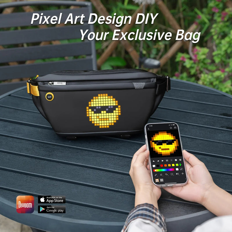 Afralia™ Pixel Art Speaker Bag - Waterproof & Fashionable Sling for Outdoor Activities