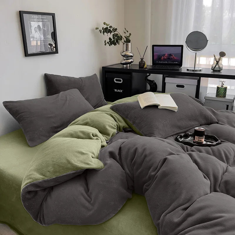 Afralia™ Milk Velvet Duvet Cover: Double-Sided Flannel, Warm & Skin-Friendly Comforter Cover