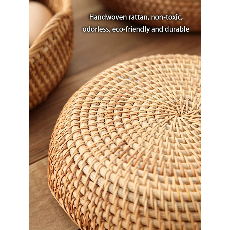 Afralia™ Rattan Storage Basket Tray for Food, Fruits, Snacks & Sundries