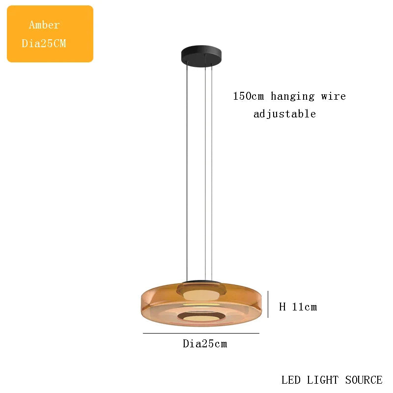 Afralia™ Glass Plate Ceiling Pendant Lights LED Fixture