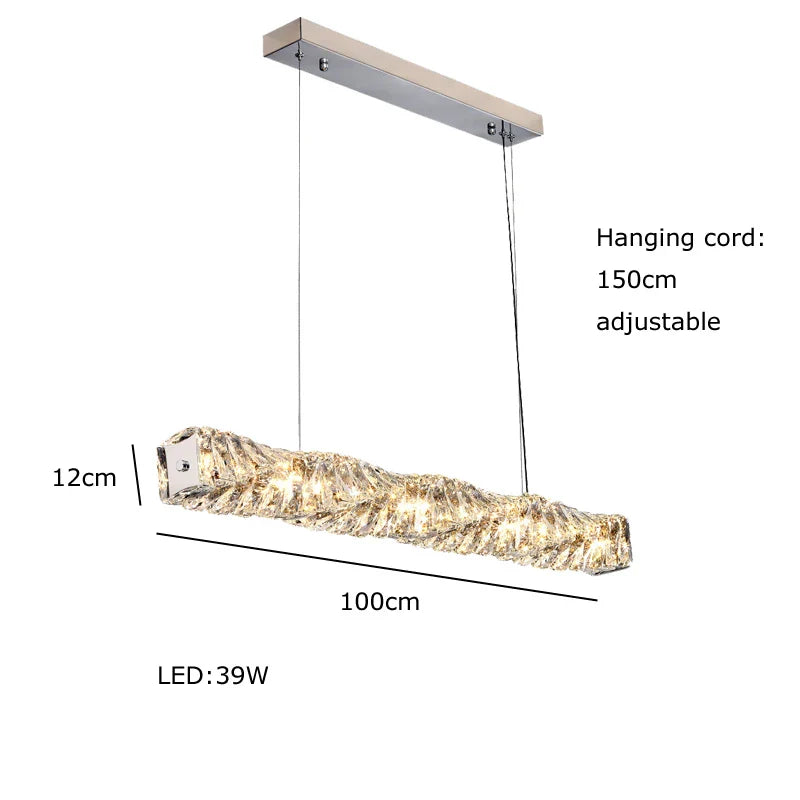 Afralia™ Triangular Crystal Pendant Chandelier - Luxury LED Glass Lighting for Dinning Room