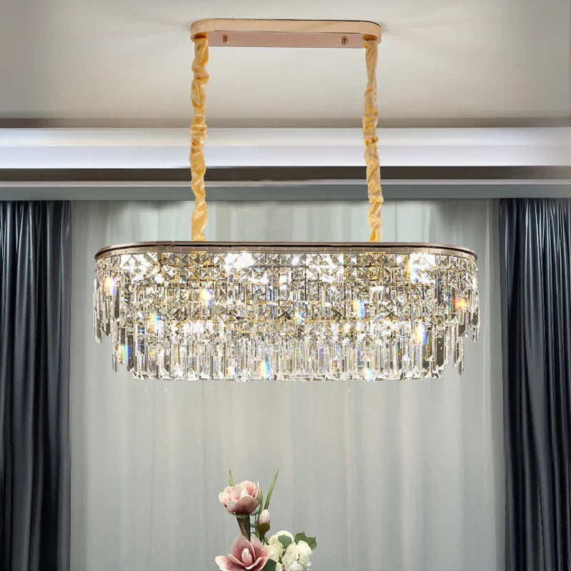 Afralia™ Crystal LED Chandelier for Living Room, Dining & Bedroom - High-end Luxury Lighting