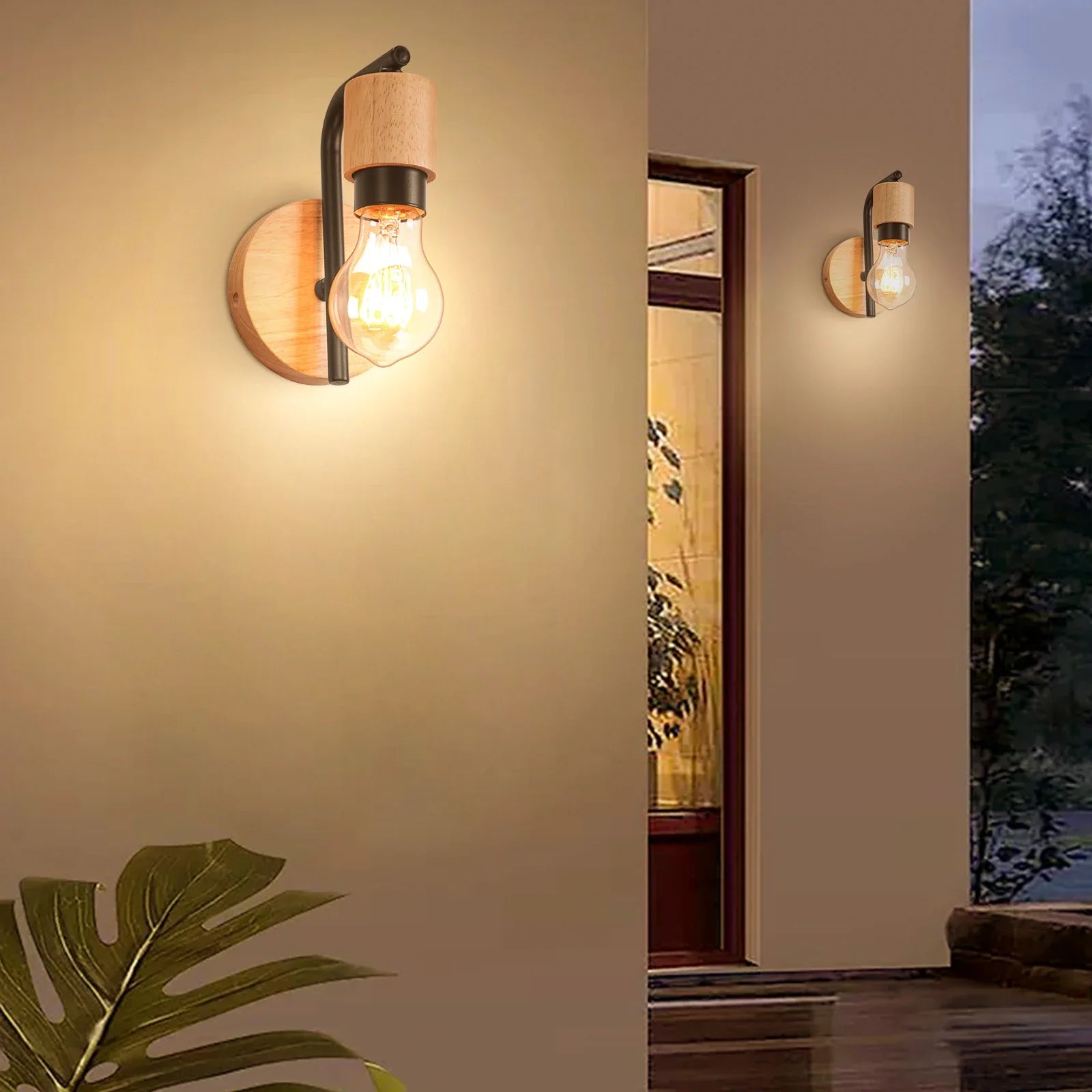 Afralia™ Nordic Wood Wall Lamp Sconce Retro Bedside Indoor Lighting Vintage Fixture