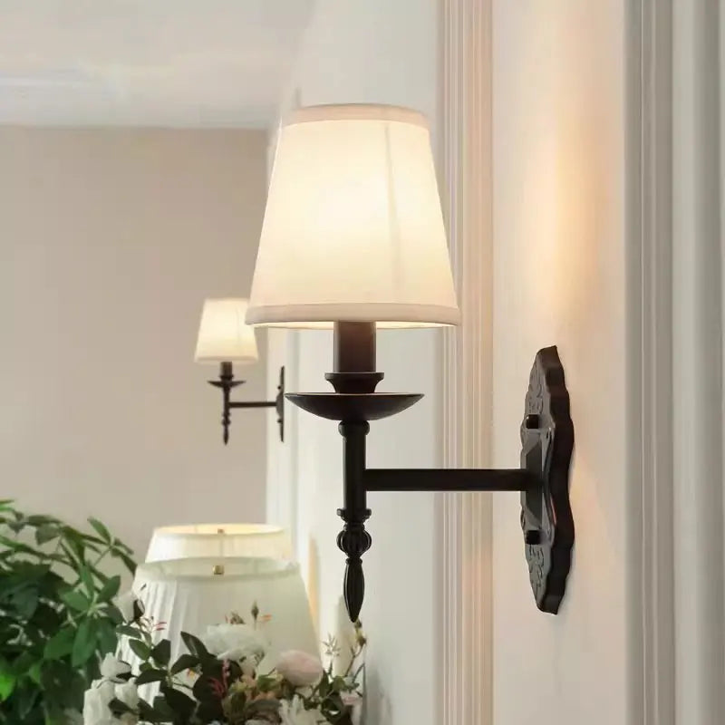 Afralia™ Iron Wall Lamp: Retro European Living Room Bedroom Sconce Light