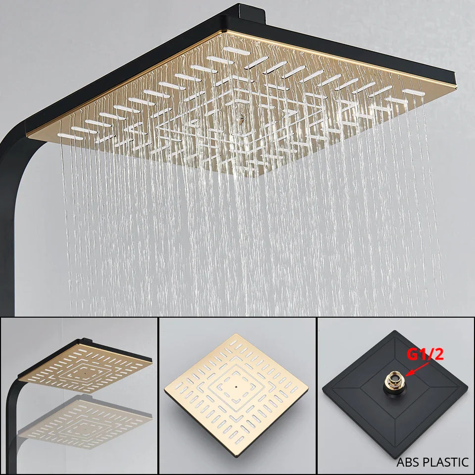 Afralia™ Wall Mount Shower Faucet Set with 4 Function System
