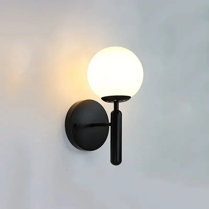 Afralia™ Glass Ball LED Wall Lamp for Bedroom and Living Room