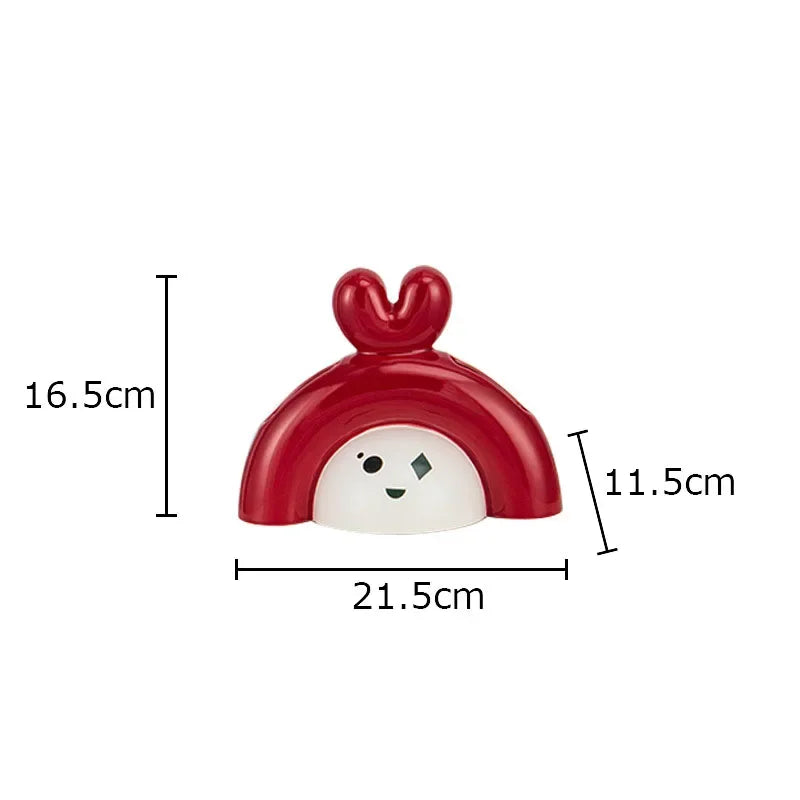 Afralia™ Ceramic Poker Face Vase: Artificial Flower Desk Decoration & Room Decor