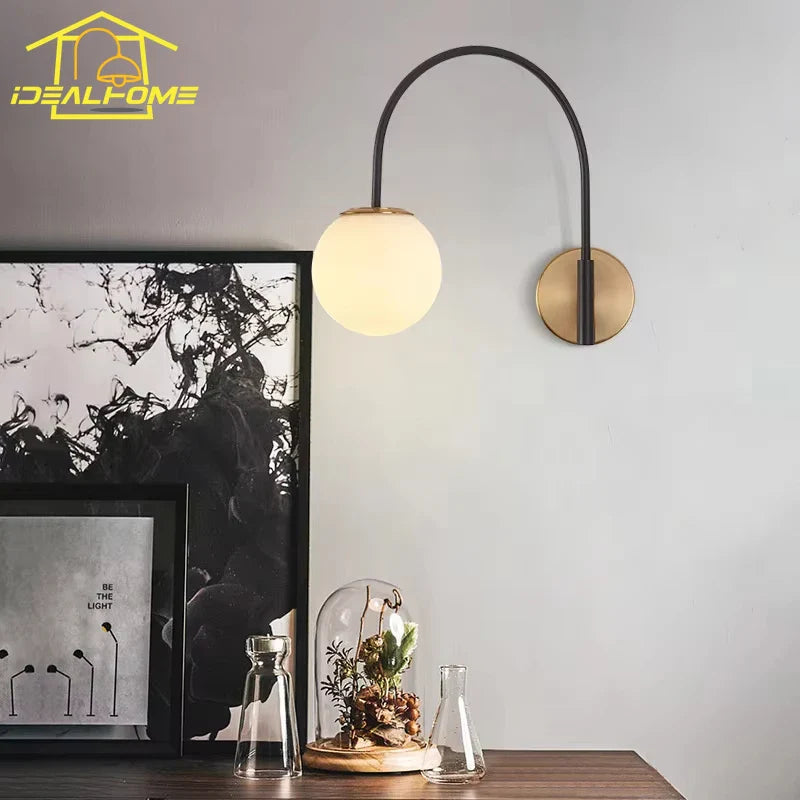 Afralia™ Luxury Gold/Black Swing Arm Wall Lamp LED E27 - Industrial Style