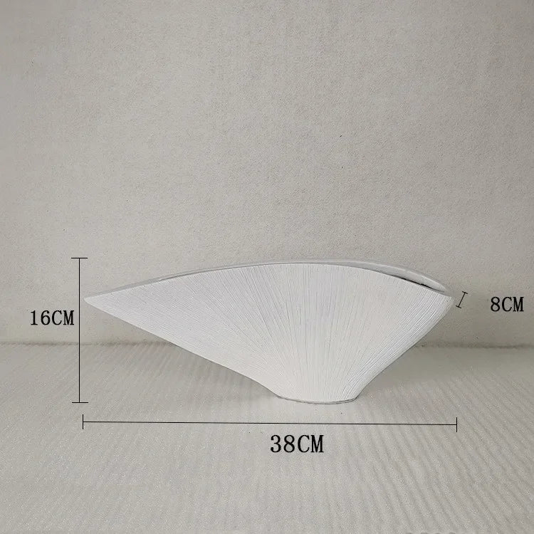 Nordic Style Resin Vase - Fan-shaped Decorative Craft for Home Decor by Afralia™