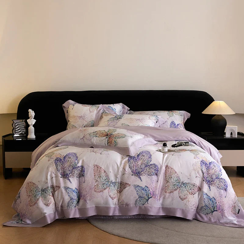 Afralia™ Eucalyptus Fiber Flowers Print Bedding Set - Soft Silky Cool Feel
