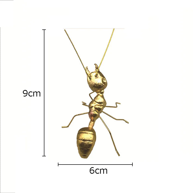 Afralia™ Golden Butterfly Ant Miniature Figurine Desk Ornament Artwork Decor