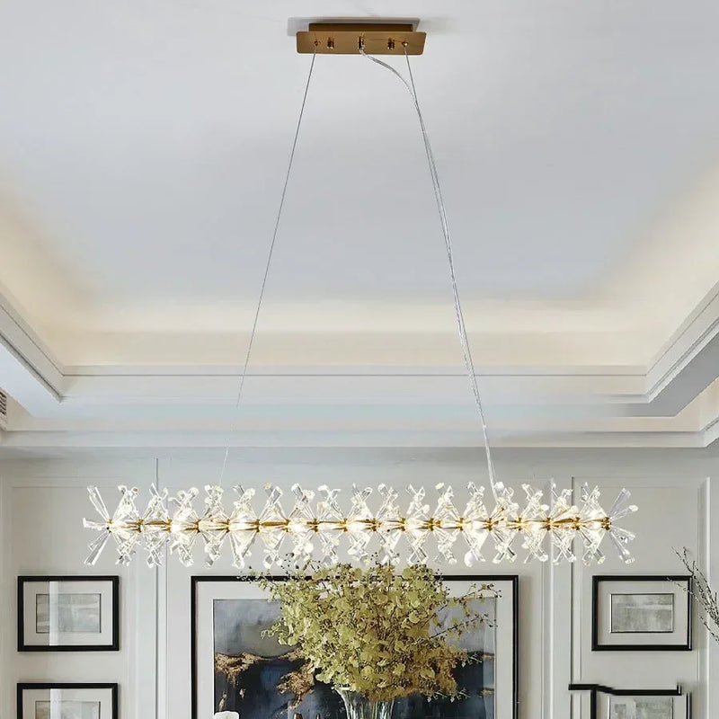 Afralia™ Luxury Crystal Chandelier LED Lamp for Modern Living Spaces