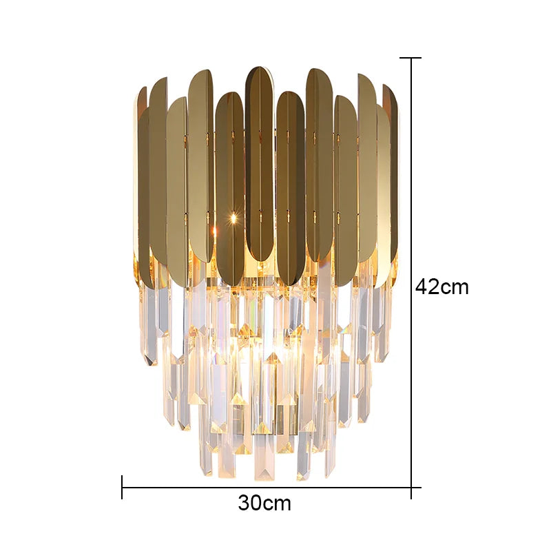 Afralia™ Gold Crystal LED Wall Lamp for Elegant Home Lighting