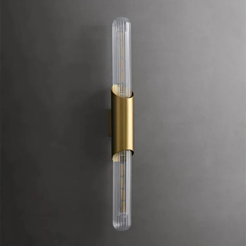 Afralia™ Modern Luxury Glass Wall Light Gold Finish - Elegant Indoor LED Lighting
