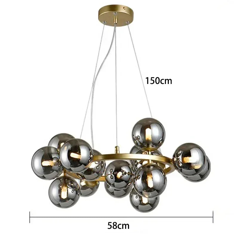 Afralia™ Glass Ball LED Pendant Lights for Home Decor and Luminaires