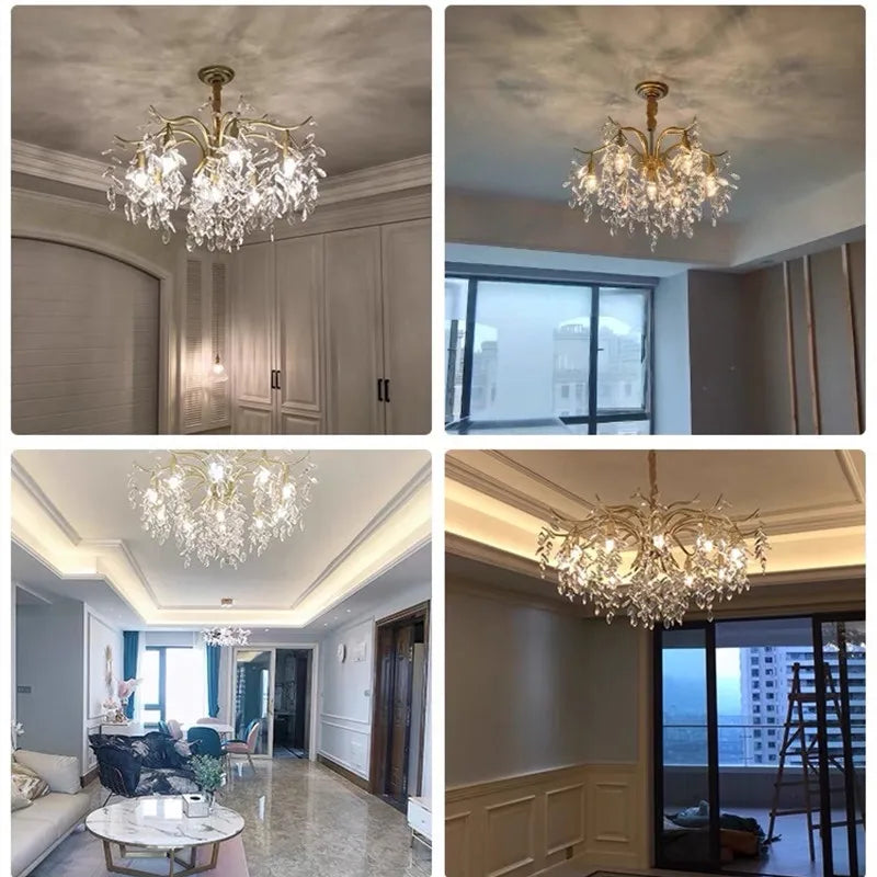 Afralia™ Crystal Chandelier: Modern Minimalist Luxury LED Lighting for Living Room and Bedroom