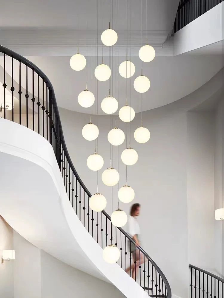 Afralia™ Nordic LED Glass Chandelier for Modern Living Spaces